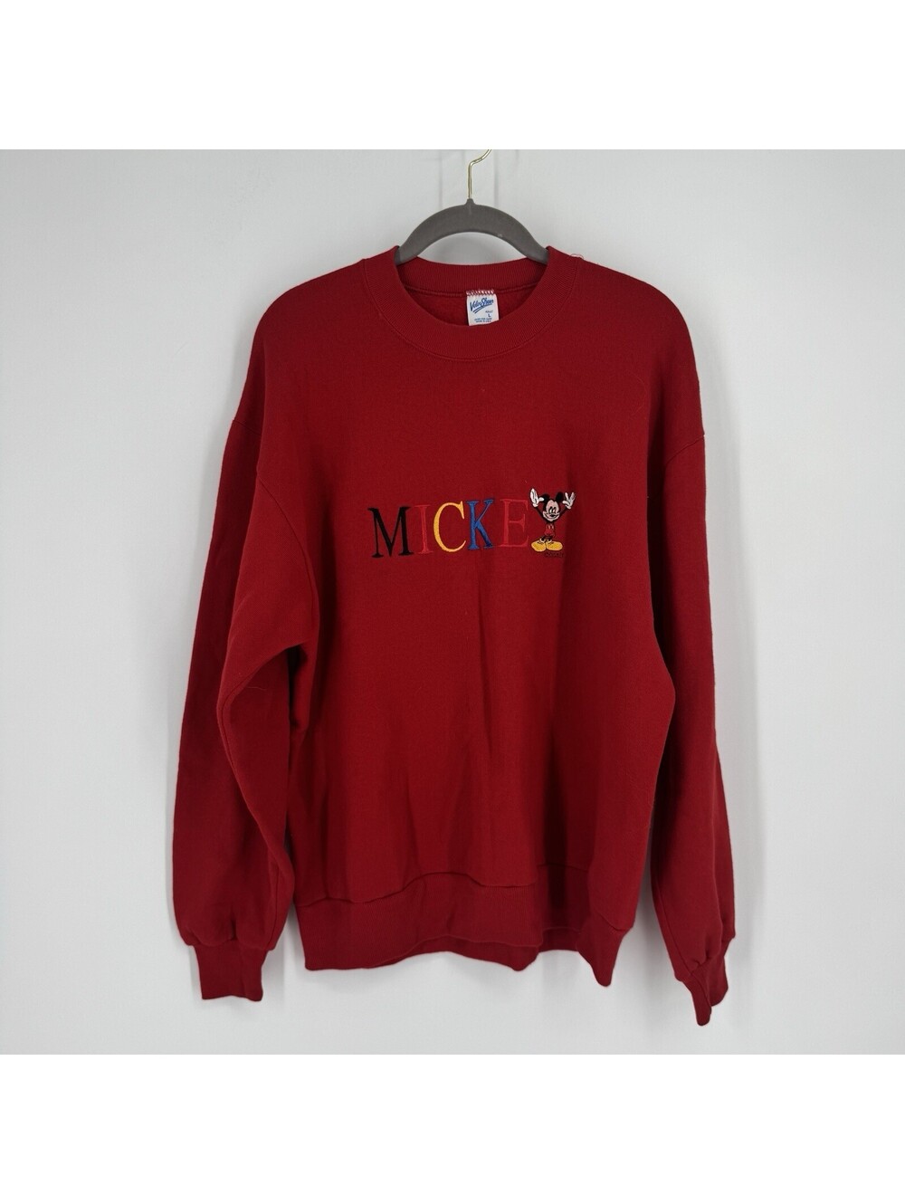 Vintage Velva Sheen sweatshirt womens large L red mickey mouse 90s y2k crewneck